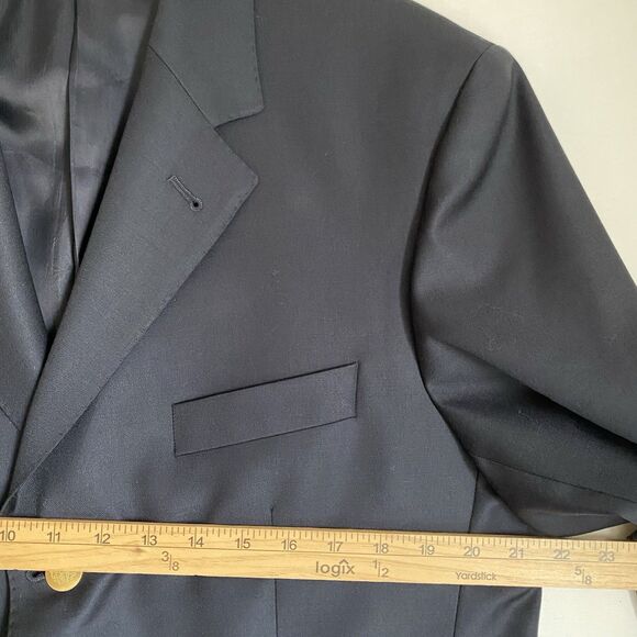 Eduard Dressler Men Suit Blazer 42 EU 52 Navy Gold Button Wool Lightweight - Picture 4 of 15